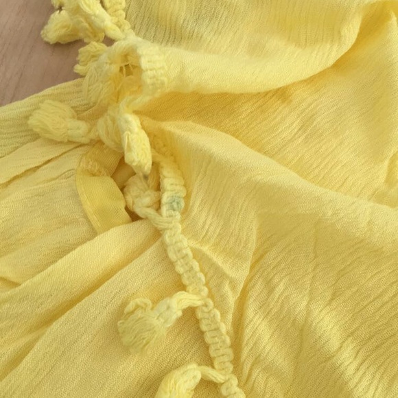 Yellow off shoulder fringe dress - Picture 3 of 3